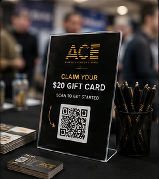ACE materials handed out at an event